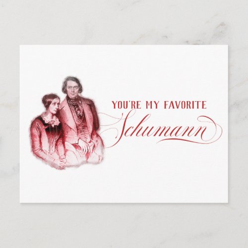 EDITABLE Classical Music w Schumann Valentine Holiday Postcard