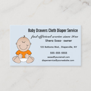 Editable Cloth Diaper Servce Business Card