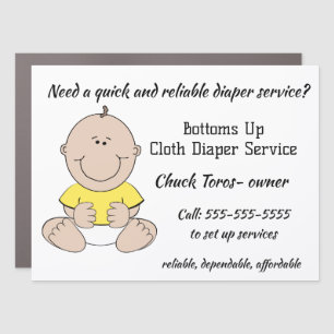 Editable Cloth Diaper Service Car Magnet
