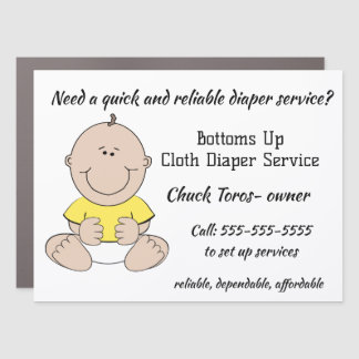 Editable Cloth Diaper Service Car Magnet