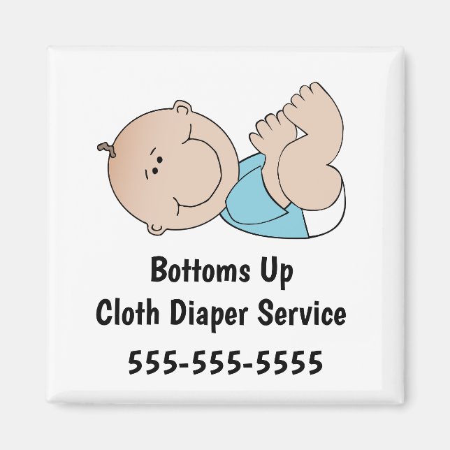 Editable Cloth Diaper Service Magnet (Front)