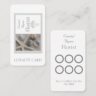 Editable Coastal Florist Branding Logo Template Loyalty Card