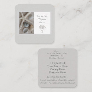 Editable Coastal Florist Branding Logo Template Square Business Card
