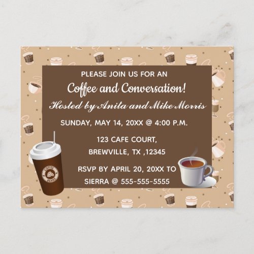 Editable Coffee and Conversation Invitation 