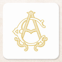 EDITABLE COLOR AC Monogram CA Monogram Coasters