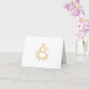 EDITABLE COLOR AC monogram CA monogram Thank You Card