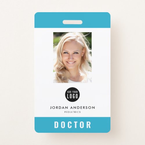 Editable Color Add Logo Medical Employee Photo ID Badge