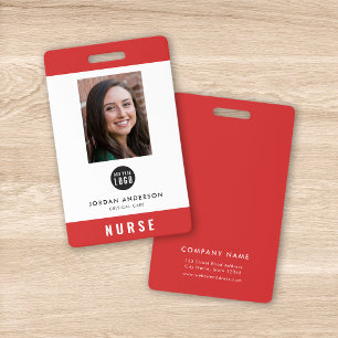 Editable Color Add Logo Medical Employee Photo ID Badge