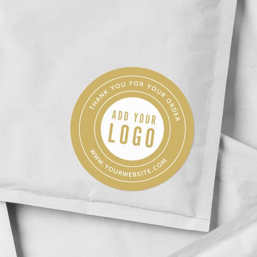 Editable Color Add Your Logo Border Thank You Classic Round Sticker