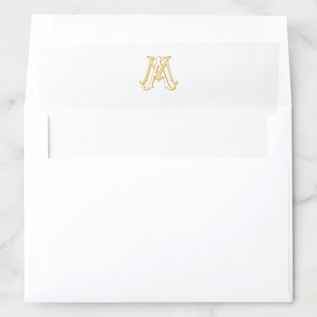 EDITABLE COLOR AM Monogram MA Monogram Liner (In Envelope)