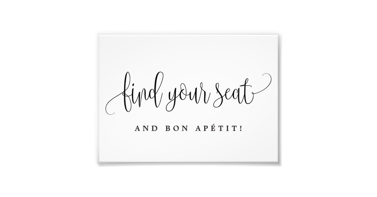 Editable COLOR and SIZE Find Your Seat Sign LCC | Zazzle