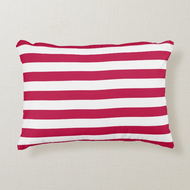 Editable Color and White Stripes Accent Pillow (Front)
