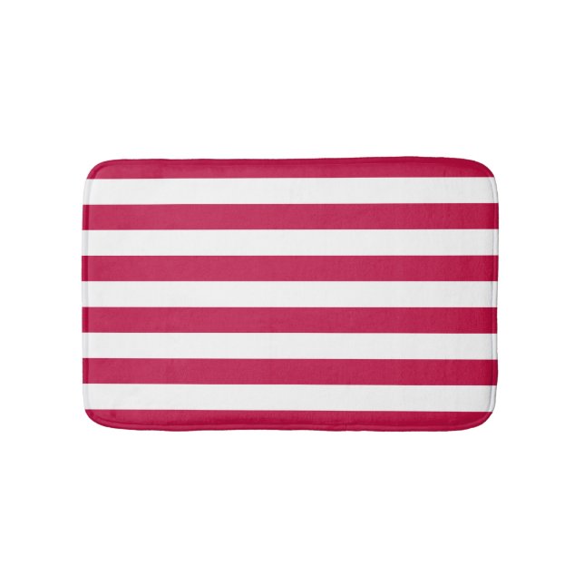 Editable Color and White Stripes Bath Mat (Front)