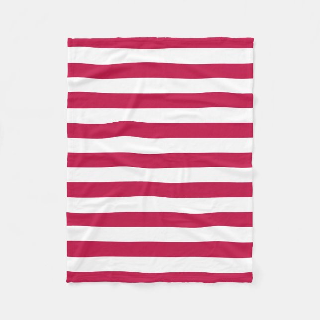 Editable Color and White Stripes Fleece Blanket (Front)