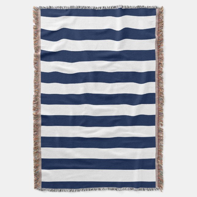 Editable Color and White Stripes Throw Blanket (Front Vertical)