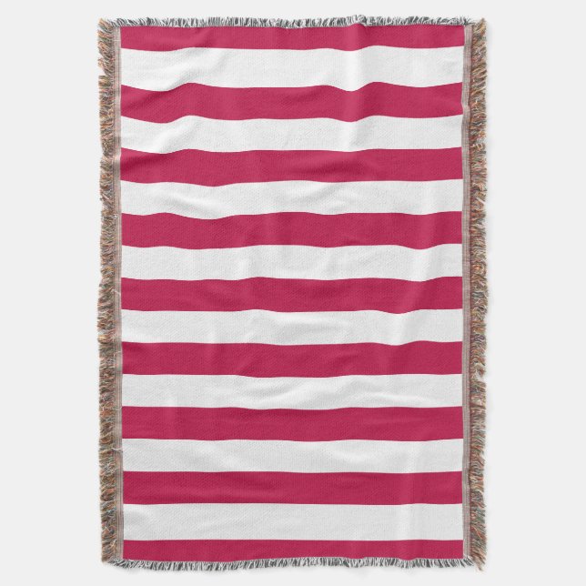 Editable Color and White Stripes Throw Blanket (Front Vertical)