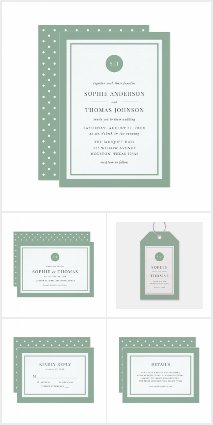 Editable Color Border Round Monogram Wedding 2