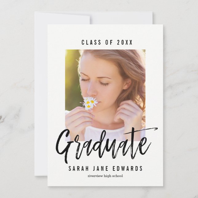 Editable Color Brushed Graduation Invitation (Front)