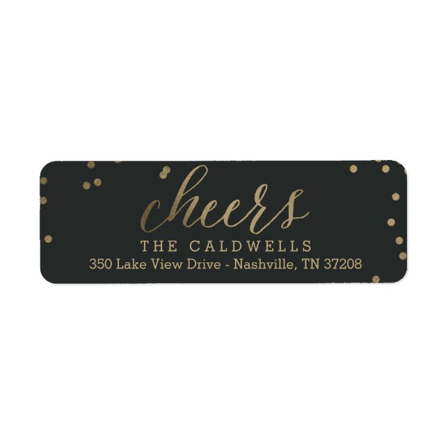 EDITABLE COLOR Bubbly Cheers Address Labels (Front)