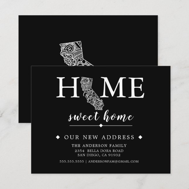 Editable Color CALIFORNIA Moving Announcement (Front/Back)