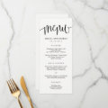 EDITABLE COLOR Calligraphy Menu Card #LCC | Zazzle