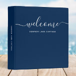 Editable Color Calligraphy Rental Property Welcome 3 Ring Binder<br><div class="desc">Welcome binder to file all the important information for your guests featuring the word "welcome" in trendy calligraphy script against editable background colors (click "customize it" and change the background color of all sides). This versatile binder can be used for vacation homes, vacation rentals, bed and breakfasts, etc. Personalize it...</div>