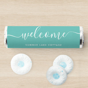Editable Color Calligraphy Rental Property Welcome Breath Savers® Mints