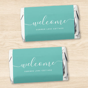 Editable Color Calligraphy Rental Property Welcome Hershey's Miniatures