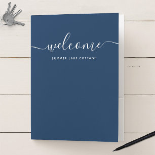 Editable Color Calligraphy Rental Property Welcome Pocket Folder