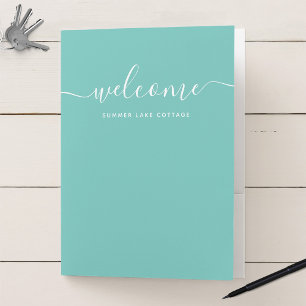 Editable Color Calligraphy Rental Property Welcome Pocket Folder