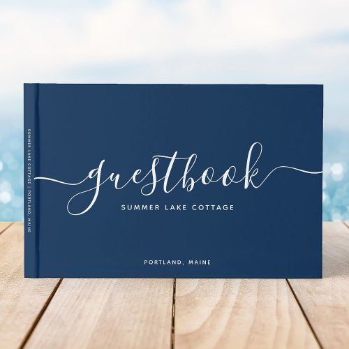 Editable Color Calligraphy Vacation Home or Rental Guest Book