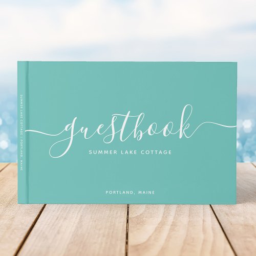 Editable Color Calligraphy Vacation Home or Rental Guest Book