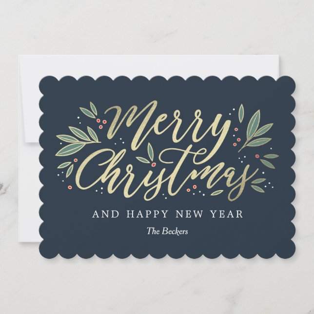 EDITABLE Color Christmas Glow Holiday Card (Front)