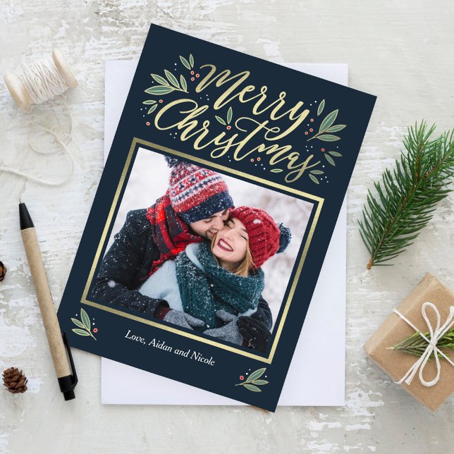 EDITABLE Color Christmas Glow Holiday Photo Card (Creator Uploaded)