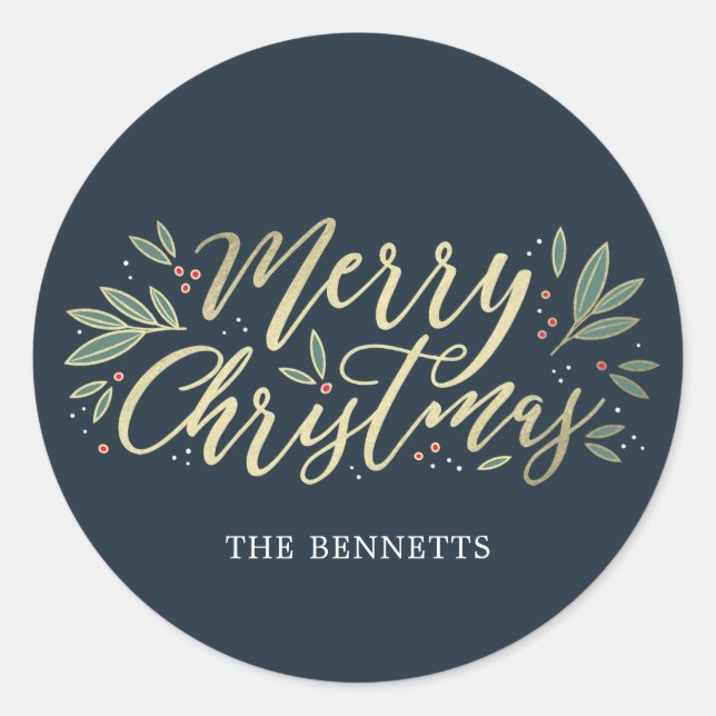 EDITABLE COLOR Christmas Glow Sticker (Front)