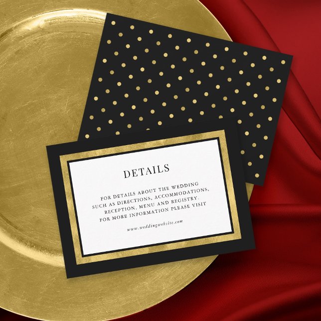 Editable Color Classic Gold Round Wedding Details Enclosure Card (Creator Uploaded)