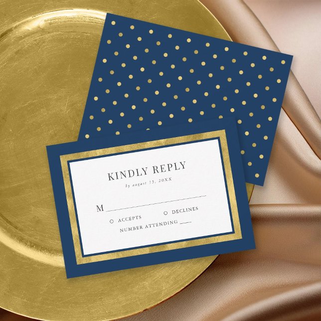 Editable Color Classic Gold Wedding RSVP Card (Creator Uploaded)