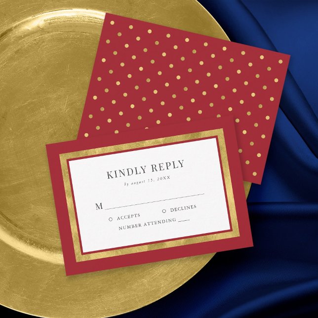 Editable Color Classic Gold Wedding RSVP Card (Creator Uploaded)