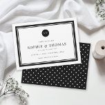 Editable Color Classic Monogram Save the Date Invitation<br><div class="desc">This modern classic save the date card features an editable color; to change the color of the border, circle and back background from black to the color of your choice, click the customize button and simple change both the front and back background color. Personalize it by replacing the placeholder text....</div>