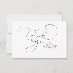 Editable Color Cute Script Baby Shower Thank You