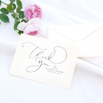 Editable Color Cute Script Calligraphy Thank You by lovelywow at Zazzle