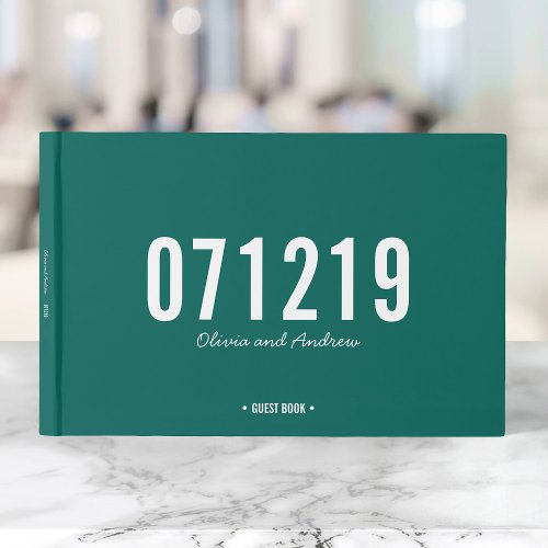 Editable Color Date Bold Modern Wedding Guest Book