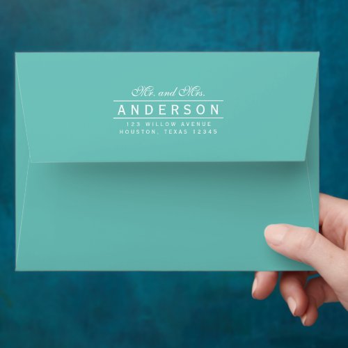 Editable Color Elegant Mr and Mrs Return Address Envelope