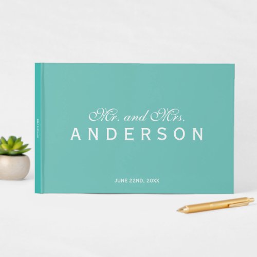 Editable Color Elegant Wedding Mr and Mrs Script Guest Book