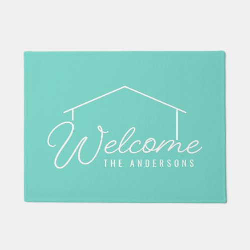 Editable Color Family Name House Welcome Doormat