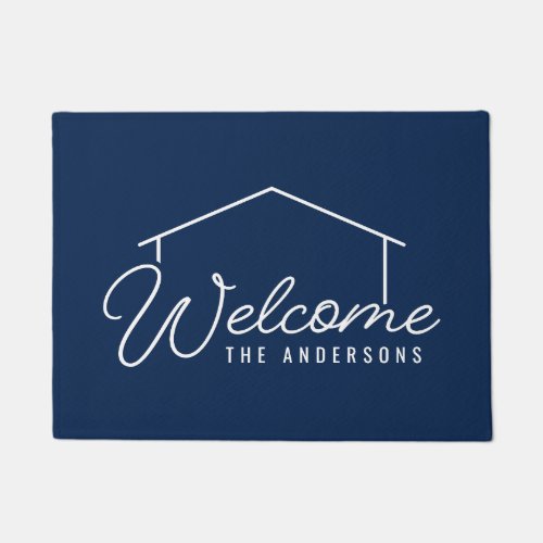 Editable Color Family Name House Welcome Doormat