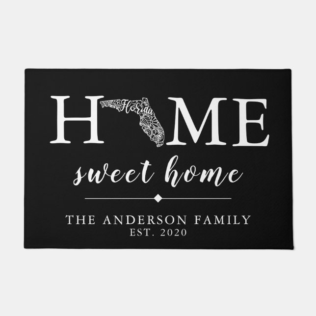 Editable Color FLORIDA Personalized State Doormat (Front)