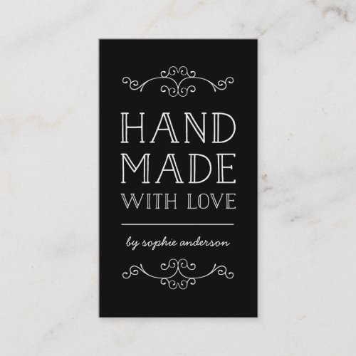 Editable Color Flourishes Handmade With Love Business Card