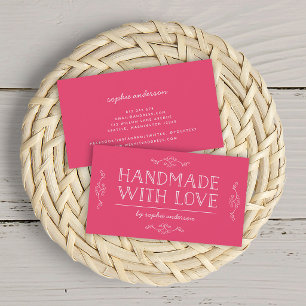 Editable Color Flourishes Handmade With Love Business Card