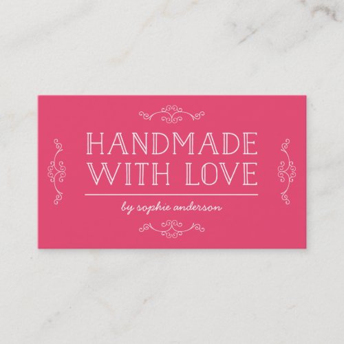 Editable Color Flourishes Handmade With Love Business Card